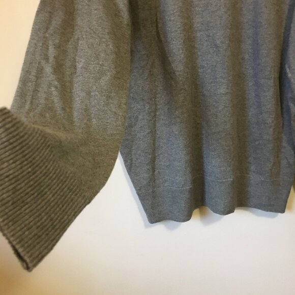 ALFRED SUNG Natural Wool Cotton Rayon Blend Grey Cable Knit Sweater - Picture 8 of 16